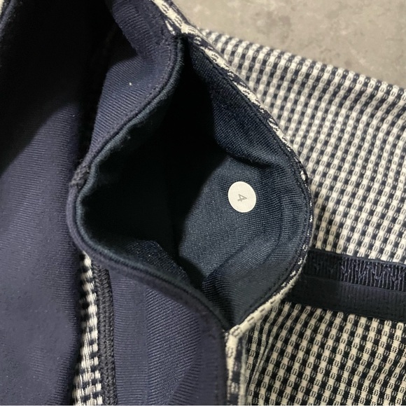 Lululemon Coast To Class Pant Gingham Blue Black White Checkered Leggings | Sz 4 - Picture 3 of 13